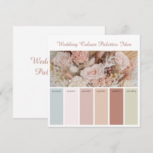Carte d'idées de palettes de couleurs de mariage (Devant / Derrière)