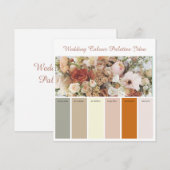 Carte d'idées de palettes de couleurs de mariage (Devant / Derrière)
