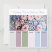 Carte d'idées de palettes de couleurs de mariage (Devant)