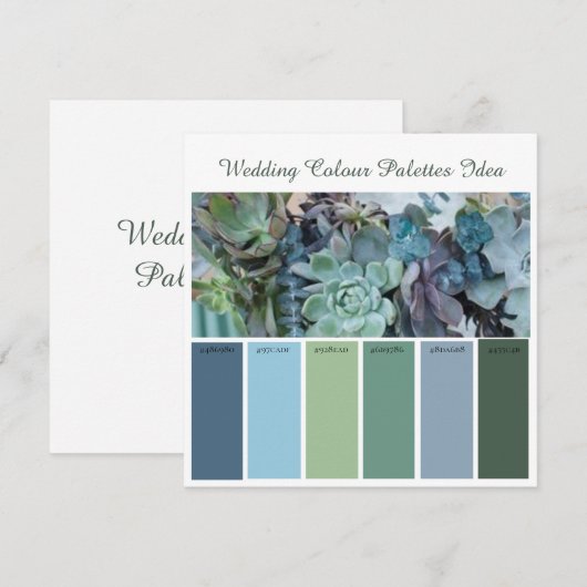 Carte d'idées de palettes de couleurs de mariage (Devant / Derrière)