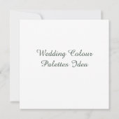 Carte d'idées de palettes de couleurs de mariage (Dos)
