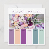 Carte d'idées de palettes de couleurs de mariage (Devant)