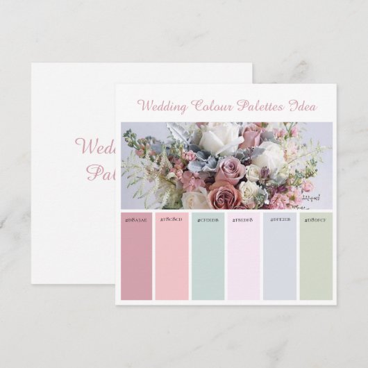 Carte d'idées de palettes de couleurs de mariage (Devant / Derrière)
