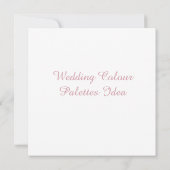 Carte d'idées de palettes de couleurs de mariage (Dos)