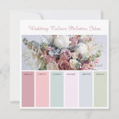 Carte d'idées de palettes de couleurs de mariage (Devant)