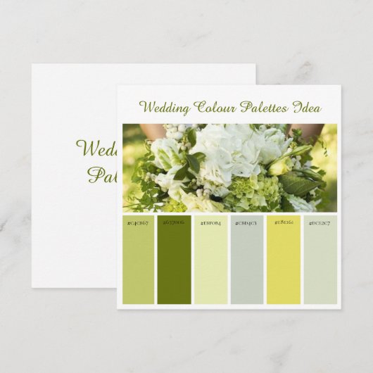 Carte d'idées de palettes de couleurs de mariage (Devant / Derrière)