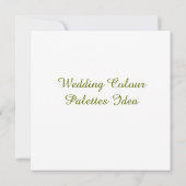 Carte d'idées de palettes de couleurs de mariage (Dos)