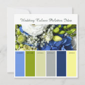 Carte d'idées de palettes de couleurs de mariage (Devant)