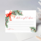 Carte d'idées de soirée de Noël