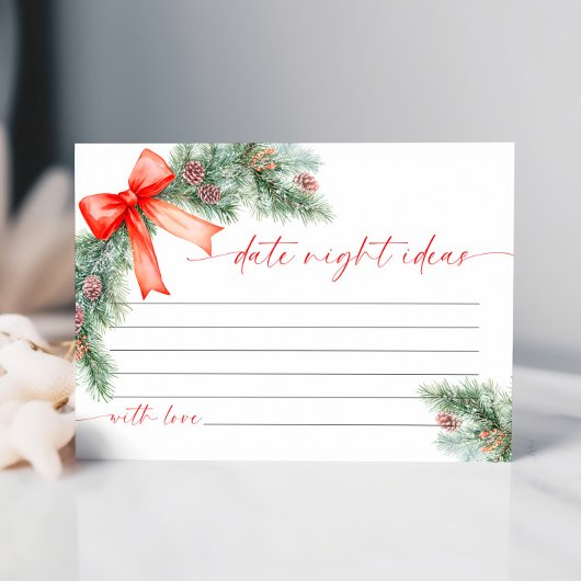 Carte d'idées de soirée de Noël