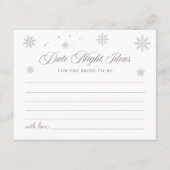 Carte d'idées pour une soirée de mariage enneigée  (Devant)