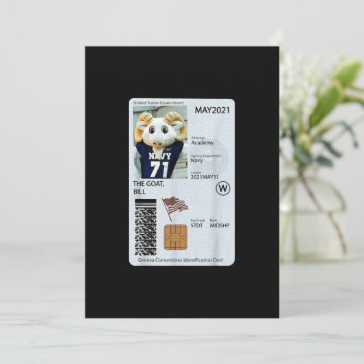 Carte d'identification de chèvre cadeau (Debout devant)