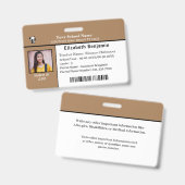 Carte d'identification de l'enfant Élève Badge de (Avant & arrière)