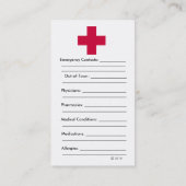 Carte d'identification de secours (Dos)