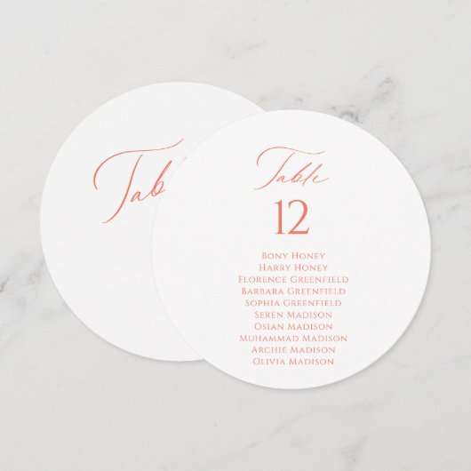 Carte d'identification de table élégante avec nom (Devant / Derrière)