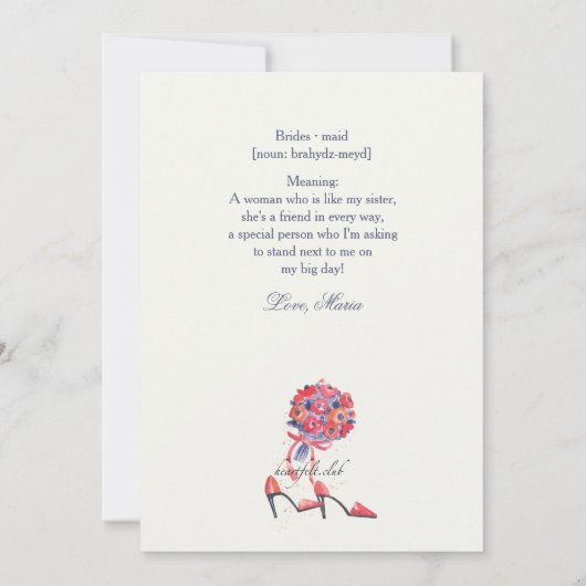 Carte d'identité Bridesmaid (Dos)