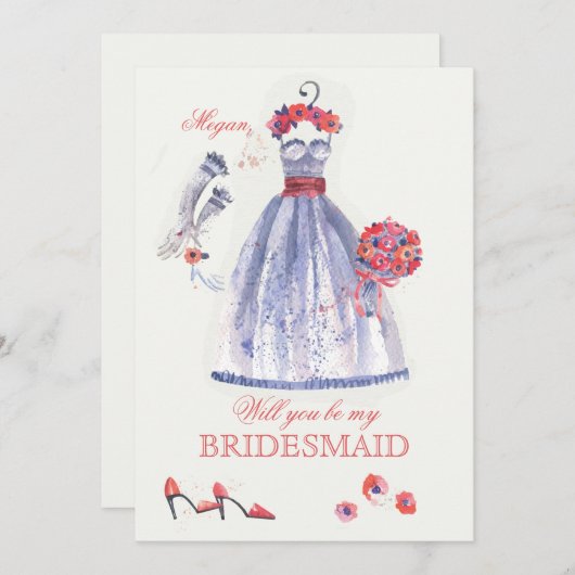 Carte d'identité Bridesmaid (Devant / Derrière)