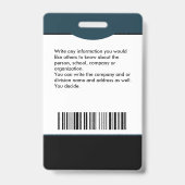 Carte d'identité Code-barres Photo Badge (Arrière)