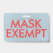 Carte d'identité de badge d'exemption de masque fa (Arrière)