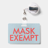 Carte d'identité de badge d'exemption de masque fa (Arrière avec rétractable)