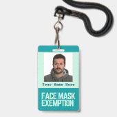 Carte d'identité de badge d'exemption de masque fa (Avant avec lanière)