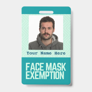 Carte d'identité de badge d'exemption de masque fa