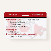 Carte d'identité de chien de service rouge Badge (Dos)