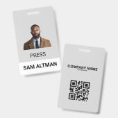 Carte d'identité de l'employé | Badge photo d'entr (Avant & arrière)