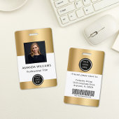 Carte d'identité de l'employé Gold Badge de sécuri