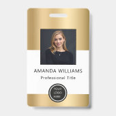 Carte d'identité de l'employé Gold Badge de sécuri (Face)