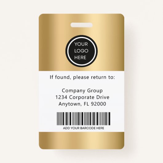 Carte d'identité de l'employé Gold Badge de sécuri (Dos)