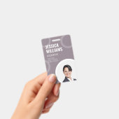 Carte d'identité de l'employé Moderne Grise Badge  (Manuel / portable)