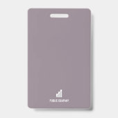 Carte d'identité de l'employé Moderne Grise Badge  (Arrière)