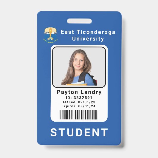 Carte d'identité de l'étudiant de l'école Badge Mo (Avant)