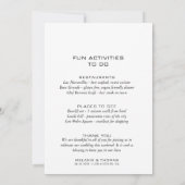 Carte d'identité du Mariage de calligraphie formel (Dos)