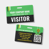 Carte d'identité du visiteur de construction Badge (Avant & arrière)