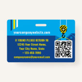 Carte d'identité du visiteur de construction Badge (Dos)
