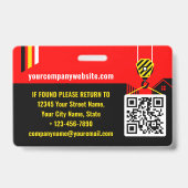 Carte d'identité du visiteur de construction Badge (Arrière)