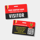 Carte d'identité du visiteur de construction Badge (Avant & arrière)