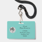 Carte d'identité horizontale Lanyard Badge génériq (Dos avec cordon)