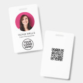 Carte d'identité | Logo photo moderne simple Badge (Avant & arrière)