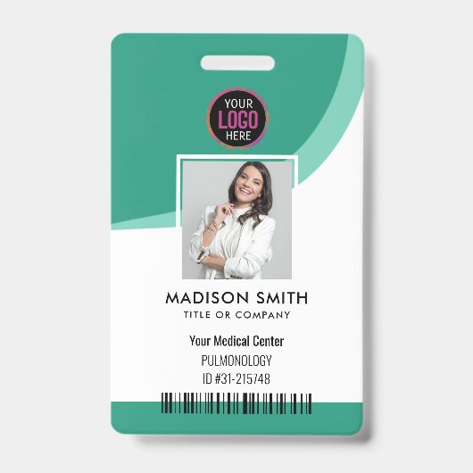 Carte d'identité moderne | Badge QR d'employé d'en (Avant)