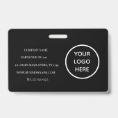 Carte d'identité noire Société Badge d'employé mod (Back)