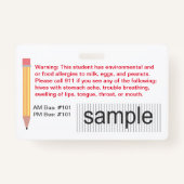 Carte d'identité personnalisée Badge d'identificat (Dos)