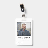 Carte d'identité photo de l'employé moderne Badge  (Avant avec clip)
