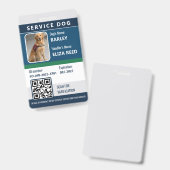 Carte d'identité pour chien de service – Badge de (Avant & arrière)