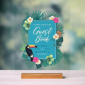 Carte d'identité Turquoise Watercolor Tropical Sig (Neutre)