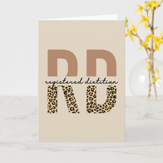 Carte Diététiste enregistrée Cheetah imprimer Dons RD (Fleur jaune)