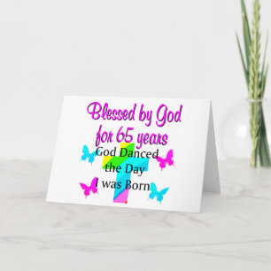 CARTE DIEU A DANSÉ LE JOUR CE 65E ANNIVERSAIRE DESIGN