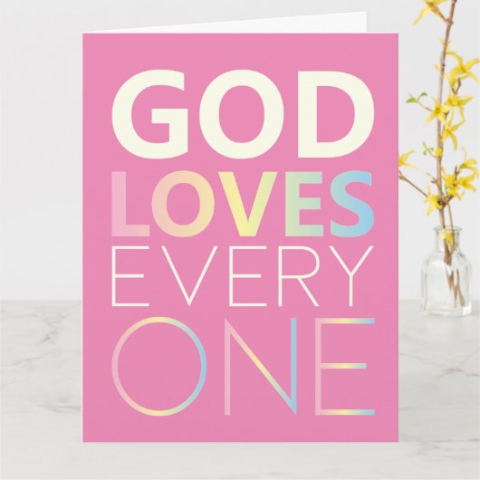 Carte Dieu aime tous (Fleur jaune)